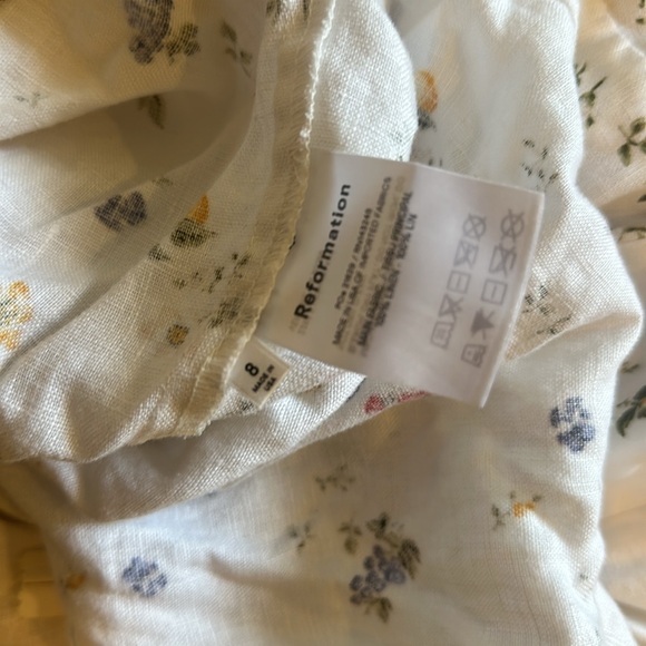 NWOT Reformation Lianne Linen Dress in floral size 8 - Picture 9 of 9